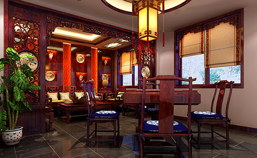 郑州古典中式风格茶楼包间设计装修效果图